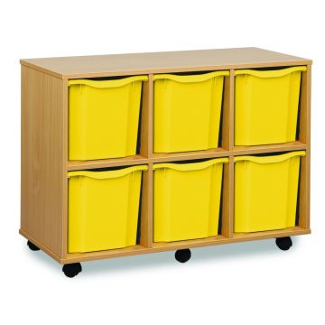 6 Quad Tray Unit Beech Yellow