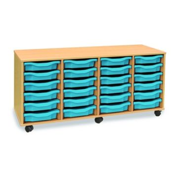 24 Single Tray Horizontal Unit Cyan