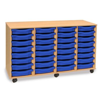 32 Single Tray Unit Beech Blue