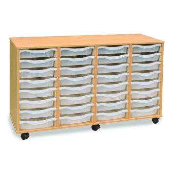 32 Single Tray Unit Beech Clear