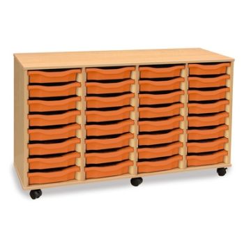 32 Single Tray Unit Beech Tangerine