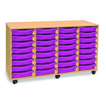 32 Single Tray Unit Beech Purple