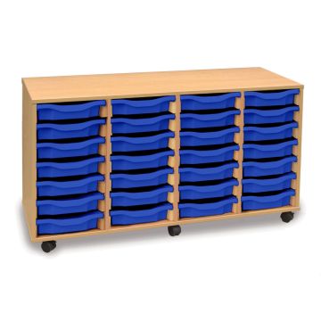 28 Single Tray Unit Beech Blue