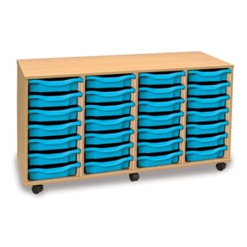 28 Single Tray Unit Beech Cyan