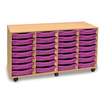 28 Single Tray Unit Beech Purple