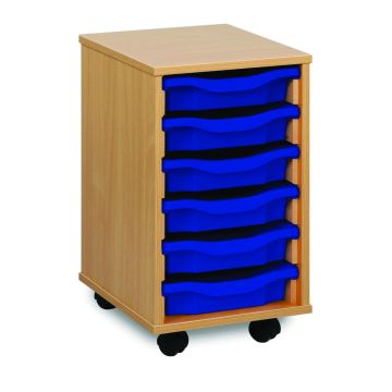 6 Single Tray Unit Beech Blue