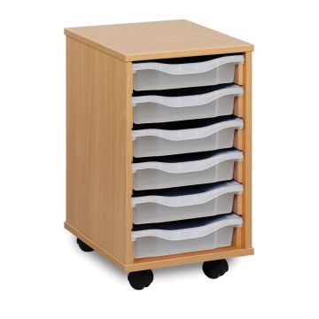 6 Single Tray Unit Beech Clear