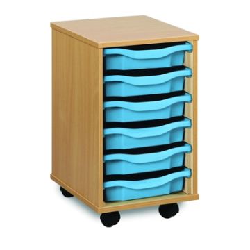 6 Single Tray Unit Beech Cyan