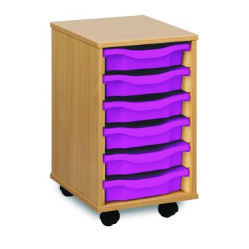 6 Single Tray Unit Beech Purple