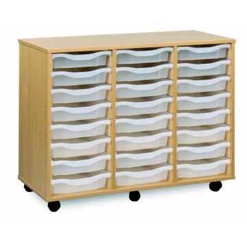24 Single Tray Unit Beech Clear