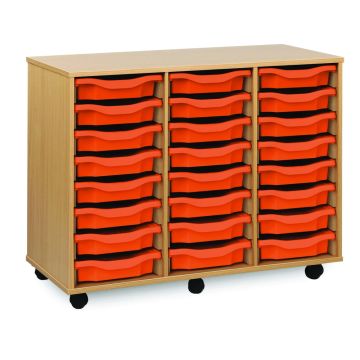 24 Single Tray Unit Beech Tangerine