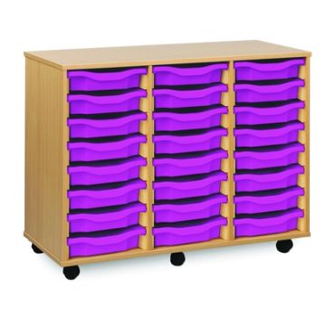24 Single Tray Unit Beech Purple