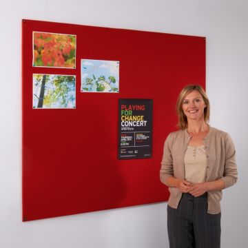 Unframed Felt Noticeboard H900 x W1200mm Red