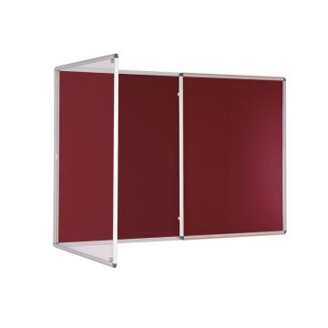 Tamperproof Noticeboard H1200 x W1800mm Burgundy