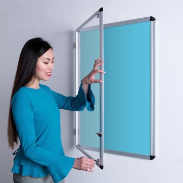 ColourPlus Tamperproof Noticeboard H900xW600mm Cyan