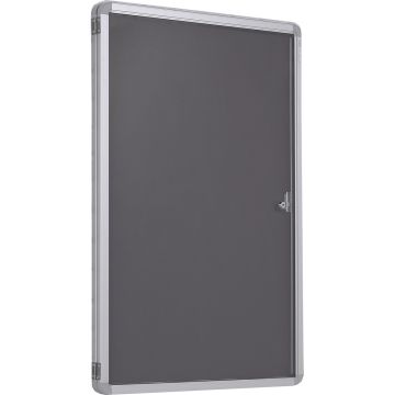 Accents FlameShield Lockable Noticeboard H900x600mm Charcoal