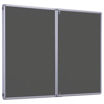 Accents FlameShield Lockable Noticeboard H1200x1800mm Charcoal