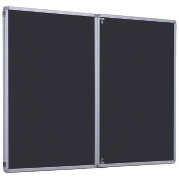 Accents FlameShield Lockable Noticeboard H1200x2400mm Charcoal