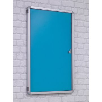 Accents FlameShield Lockable Noticeboard H1200x2400mm Light Blue