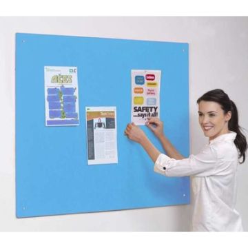 FlameShield Unframed Noticeboard H600xW900mm Light Blue