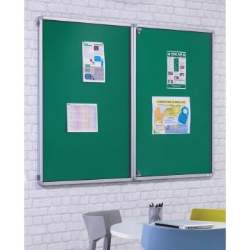 Side Lockable Noticeboard H1200xW900mm Green