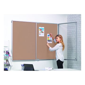 Side Lockable Noticeboard H1200xW900mm Natural