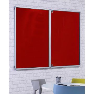 Side Lockable Noticeboard H1200xW900mm Red