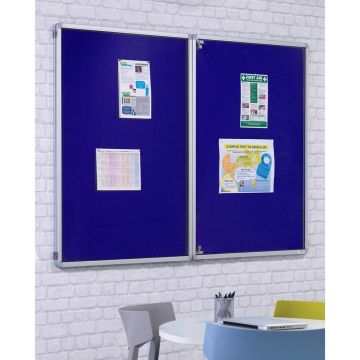 Side Lockable Noticeboards H1200xW1800mm Blue