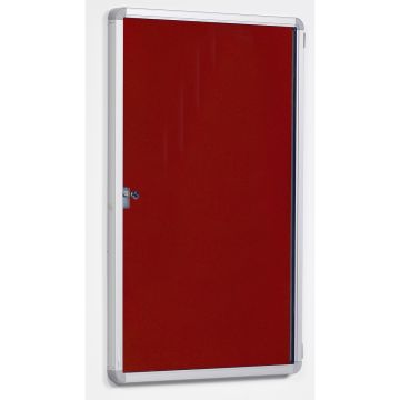 Side Lockable Noticeboards H1200xW2400mm Red