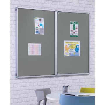 Top Lockable Noticeboards H1200xW2400mm Grey