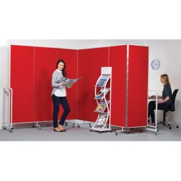 Mobile InstaWall 7 panel H1940x4200mm Red