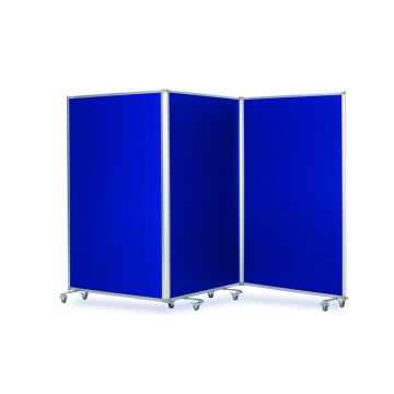 TriScreen Mobile Presentation H1900xW3600mm Blue