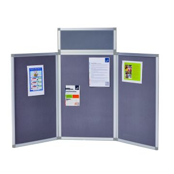 Fold-Up Display Screen 4 panel portrait Grey