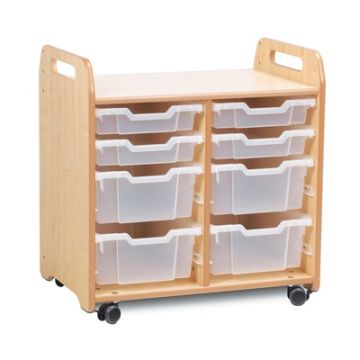 Tray Storage Unit 4 Shallow 4 Deep Clear Trays