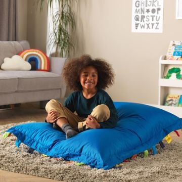 Touch Tags Bean Bag Floor Cushion Blue