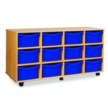 12 Double Tray Unit Blue