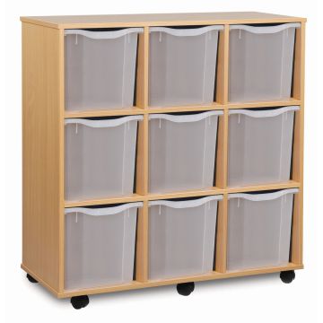 9 Quad Tray Unit Beech Clear