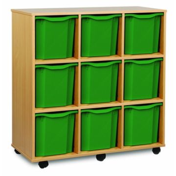 9 Quad Tray Beech Unit Green Trays