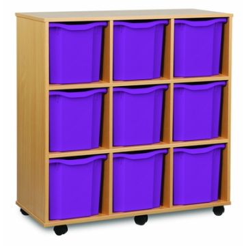 9 Quad Tray Beech Unit Purple Trays