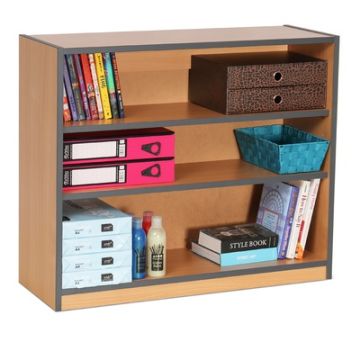 Coloured Edge Beech Bookcase 750mm Dark Grey