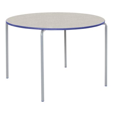Crush Bent Circular PU Edge Table 100x H71cm Ailsa Top Blue Edge