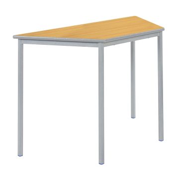 Fully Welded Trap PU Edge Table 110x55x59cm Beech Top LGrey Edge