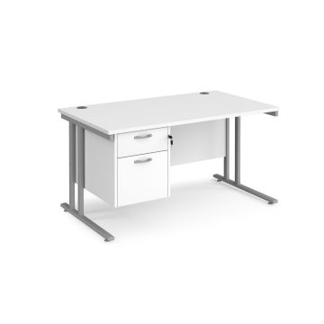 Maestro 25 Two Drawer Desk W1400mm White