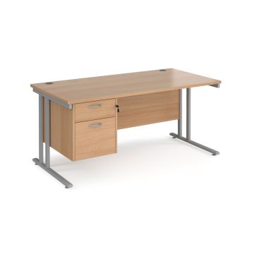 Maestro 25 Two Drawer Desk W1600mm Beech