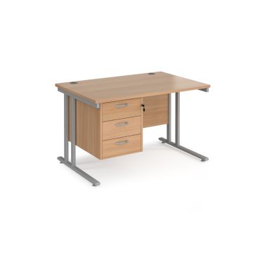 Maestro 25 Three Drawer Desk W1200mm Beech