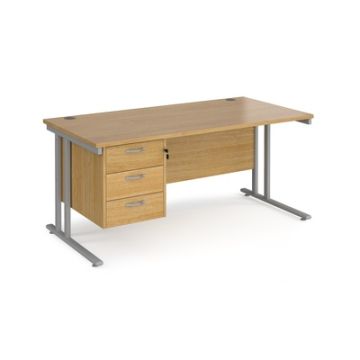 Maestro 25 Three Drawer Desk W1600mm Oak