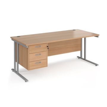 Maestro 25 Three Drawer Desk W1800mm Beech