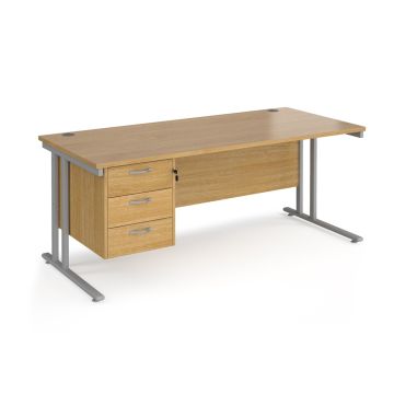 Maestro 25 Three Drawer Desk W1800mm Oak