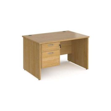 Maestro 25 Panel Two Drawer Desk W1200mm Oak