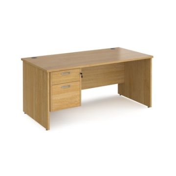 Maestro 25 Panel Two Drawer Desk W1600mm Oak